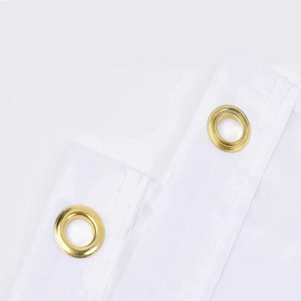 Portugal Flag 90x150cm For Indoor And Outdoor Display - close-up of white header with brass grommets for flagpole mounting