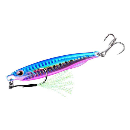 Proberos Metal Sea Fishing Bait 60g For Everyday Use - reflective conical 60g saltwater lure with corrosion-resistant coating and treble hooks