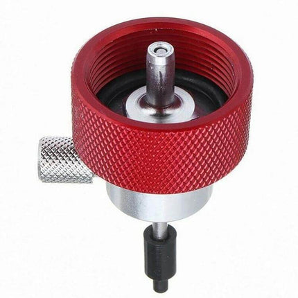 Propane Filling Adapter With Cap For Safe Home Refills compact red metal adapter with silicone oil reservoir and cap for outdoor propane transfers