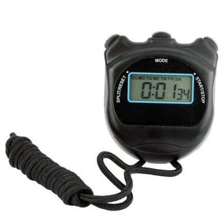 PS50 Stopwatch With Strap For Everyday Sports Timing - compact digital stopwatch with strap, 1/100s chronograph for interval training and laps