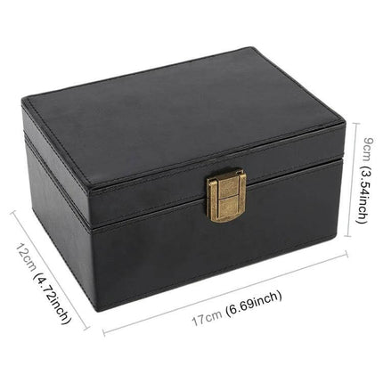 PU Leather Anti-Theft Shield Box for Phone and Keys, Black - compact 17×12×9cm RFID-lined storage box for keys and small devices