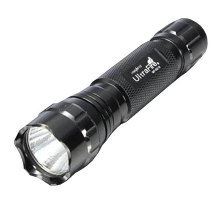 Purple Light UV Flashlight For Currency Verification – compact black handheld UV torch for checking banknote security features