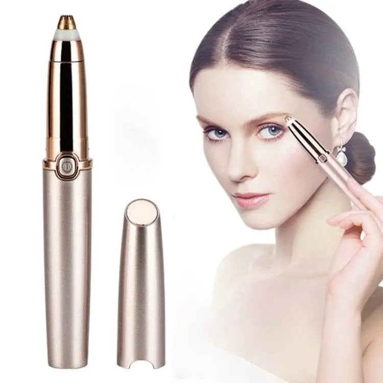 Push Button Electric Eyebrow Trimmer Automatic Hair Removal Device Rose Gold Pearl White 