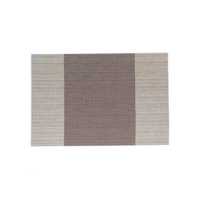 PVC Non Slip Table Mat 30x45cm Easy Clean Placemat - neutral two-tone brown beige PVC non-slip placemat, easy to wipe clean, protects tables
