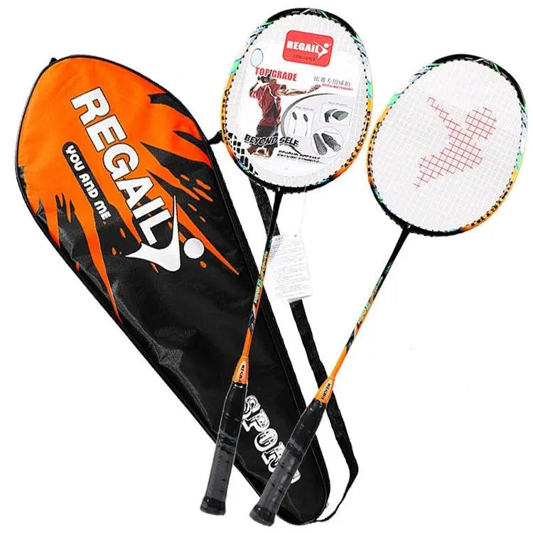 REGAIL 8019 2 PCS Carbon Durable Badminton Racket Set