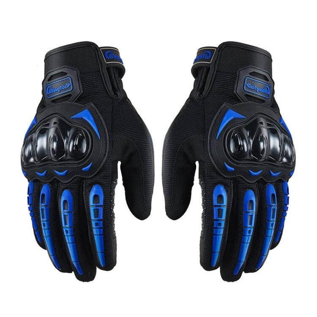 Riding Tribe Motorcycle Gloves For Outdoor Riding, Size M - black blue protective riding gloves with touchscreen fingertips