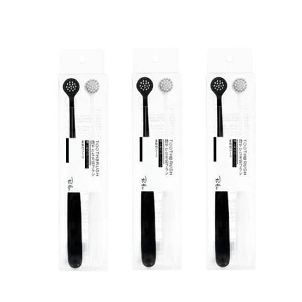 Raoyi Spiral Toothbrush Small Round Head For Daily Use - black handle small round head toothbrush pack of three, spiral bristles for gentle thorough cleaning