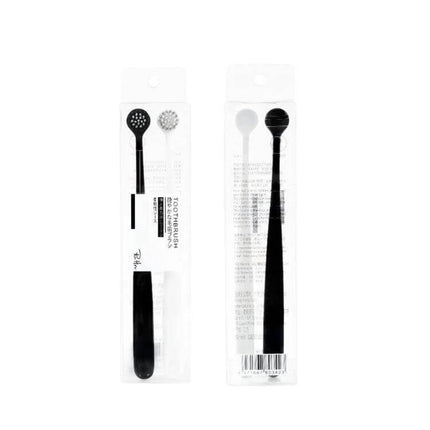 Raoyi Spiral Toothbrush Small Round Head For Daily Use - black compact toothbrush with spiral bristles in clear packaging