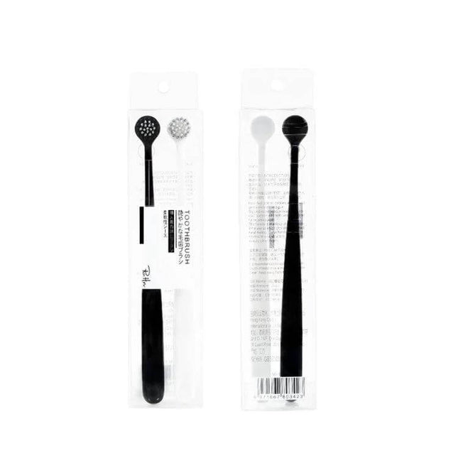 Raoyi Spiral Toothbrush Small Round Head For Daily Use - black compact toothbrush with spiral bristles in clear packaging