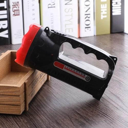 Rechargeable LED Flashlight For Outdoors With Two Modes – compact black rechargeable torch with two brightness settings and 50m beam distance
