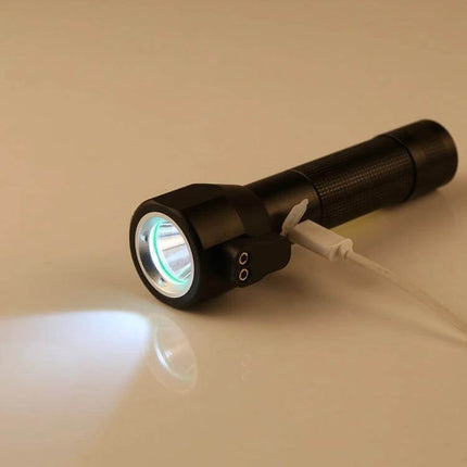 Rechargeable LED Flashlight With Safety Hammer For Home And Outdoors - 10W Samsung LED, side COB lamp, USB rechargeable handheld torch for camping and emergencies