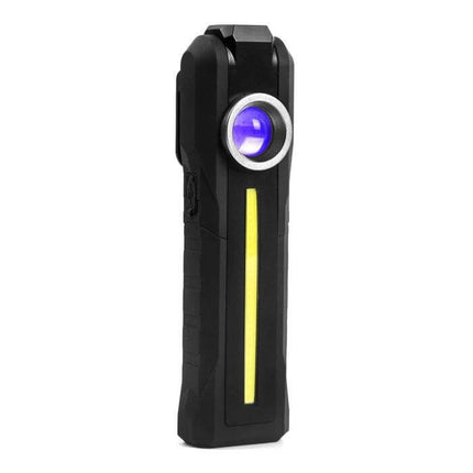 Rechargeable Lantern With 4 Lighting Modes For Home And Outdoors - compact black aluminum rechargeable lantern with spotlight and COB strip