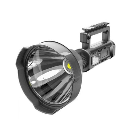 Rechargeable Outdoor LED Flashlight For Camping And Emergencies compact 10W P50 LED spotlight with handle, power display and 8000mAh 3x18650 battery