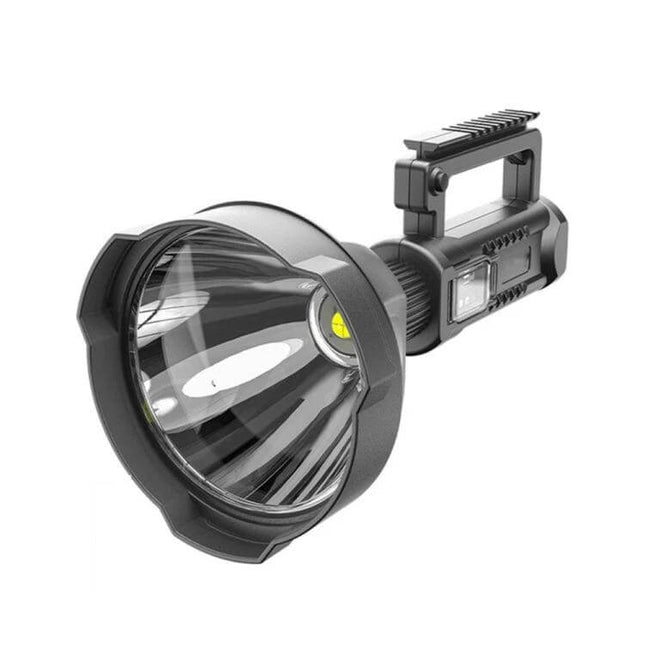 Rechargeable Outdoor LED Flashlight For Camping And Emergencies compact 10W P50 LED spotlight with handle, power display and 8000mAh 3x18650 battery