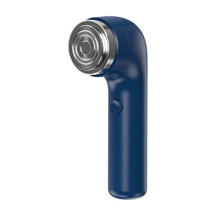 Rechargeable Travel Electric Shaver With Floating Head in navy blue, compact Type-C rechargeable grooming device with ultra-thin 0.1mm floating head