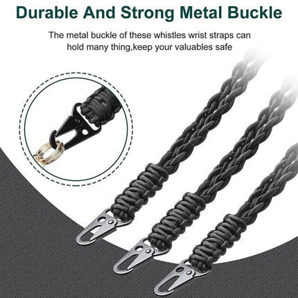 Red Outdoor Paratrooper Rope Lanyard, 56cm Multifunctional - red four-strand braided nylon with sturdy metal eagle hook for outdoor gear