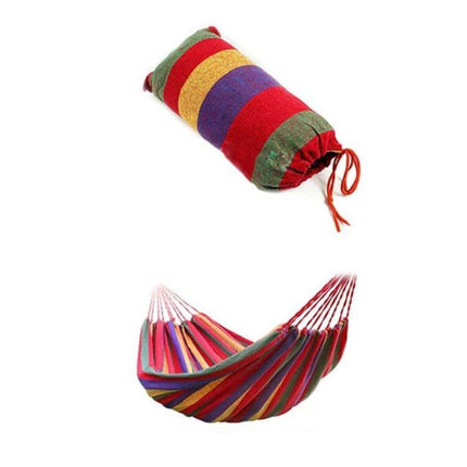 Red Stripe Canvas Hammock 190x100cm Camping Outdoors - colorful striped canvas hammock with carry bag for camping and backyard relaxation