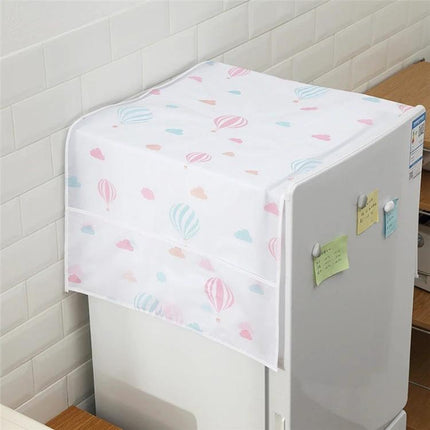 Refrigerator Dust Cover Waterproof Keeps Kitchen Surfaces Clean - PEVA patterned top cover for fridge protects from dust moisture mildew