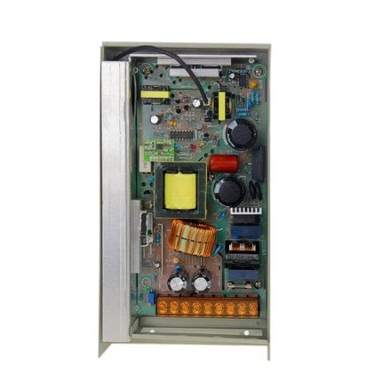 Regulated Switching Power Supply for Home Appliances, DC 0-5V 60A compact internal view showing PCB, transformer, capacitors and terminals