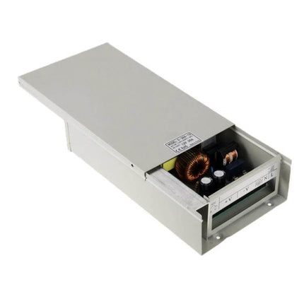 Regulated Switching Power Supply for Home Appliances, DC 0-5V 60A compact iron-case unit with exposed components for sensors and small appliance power