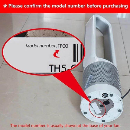 Remote Control Replacement For Dyson Bladeless Air Purifier showing model TP00 location on base for AM04/AM05
