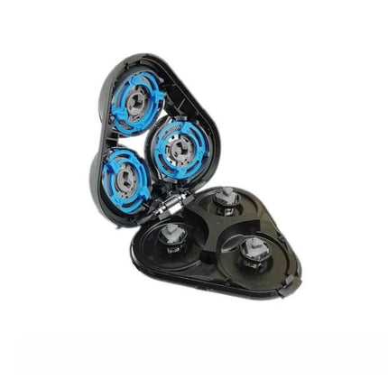 Replacement Shaver Head For Series 5000 Razor Spare Blade Easy To Install - three-head spare shaver cartridge in black case