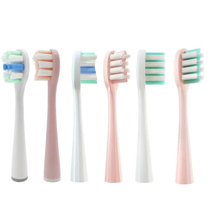 Replacement Toothbrush Heads Sensitive Care Daily Cleaning - five soft DuPont bristle heads with rounded top for gentle gum care and surface stain removal