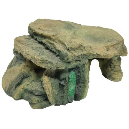 Resin Turtle Sunbed Table For Fish Tank And Desk Decor - natural resin turtle perch and cave ornament, non-toxic, two size options, lifelike rock finish