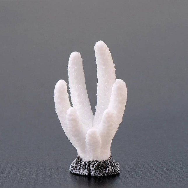 Resin Coral Aquarium Ornaments Set Colorful For Small Fish Tanks - white resin coral ornament for nano tanks, betta bowls, shrimp habitats