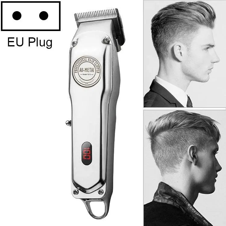 Retro Oil Head Electric Pusher Hair Clipper with LCD Display