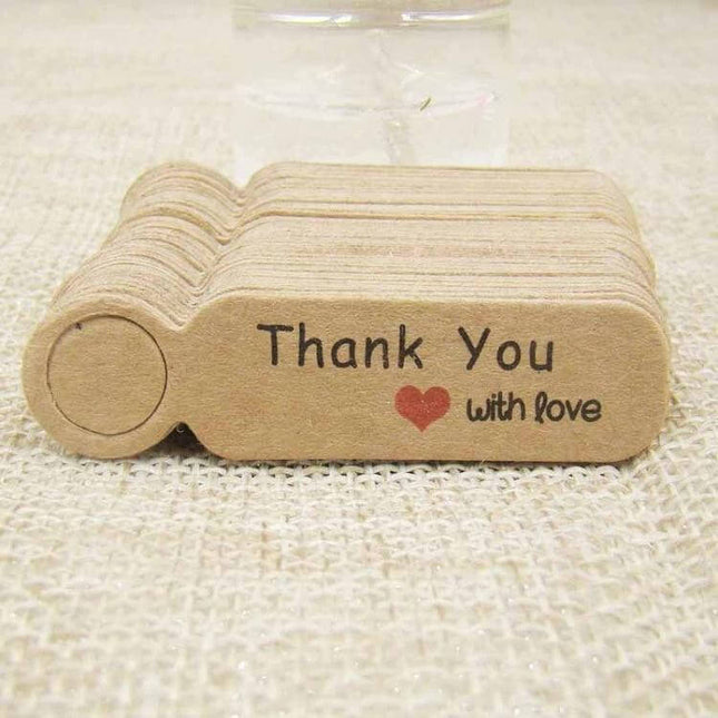 Retro Price Tags Set, 100 Pcs, 5x1.3cm Gift Labels - kraft thank you tags stack for pricing and gift notes