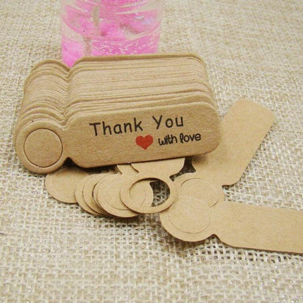 Retro Price Tags Set, 100 Pcs, 5x1.3cm Gift Labels brown kraft thank you with love round hole gift price labels pack of 100