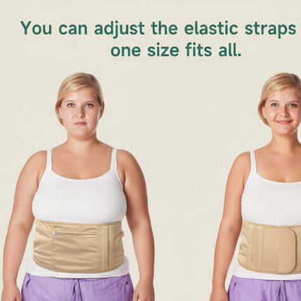 Reusable Castor Oil Pack For Liver Detox And Sleep Comfort White shown worn with adjustable elastic straps on waist for one size fits all