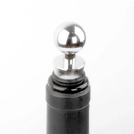 Reusable Red Wine Bottle Stopper For Everyday Home Use - round-head plastic stopper sealing opened bottles to preserve wine between pours