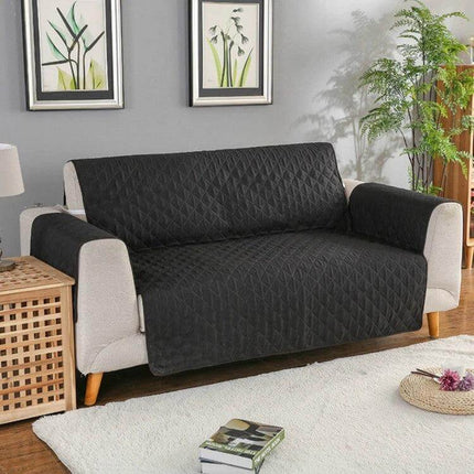 Reversible Sofa Cover 55x196cm For Pets Machine Washable - black quilted microfiber reversible sofa protector for pets and kids