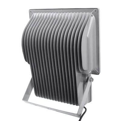 RGB LED Light With Remote Control For Home Use 80W - rear/side view showing heat sink fins, adjustable bracket and power cord