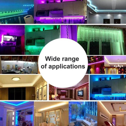 RGB LED Strip Lights IP65 Waterproof For Indoor Outdoor Decor - 20m color-changing strips lighting patios, kitchens, living rooms and holiday displays