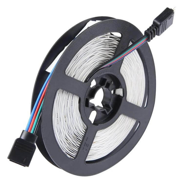 RGB LED Rope Light 5m For Ambient Home Lighting Easy DIY Accent - 5m SMD-2030 RGB strip on reel with connector, self-adhesive backing for DIY accent lighting