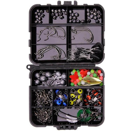 Road Squid Hook Accessories Set Orange 213 Pieces for Sea Fishing - compact orange ABS tackle box with assorted hooks, sinkers, beads and swivels