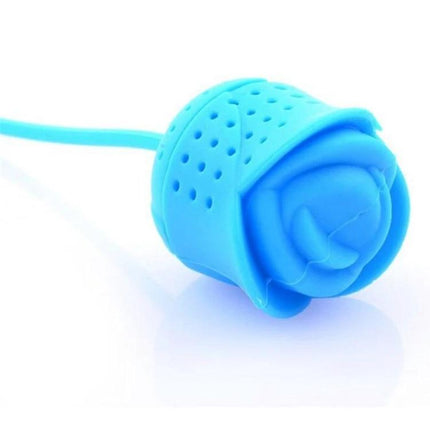 Rose Silicone Tea Infuser Rose Shape For Loose Leaf Tea - blue food-grade silicone rose tea infuser for cup