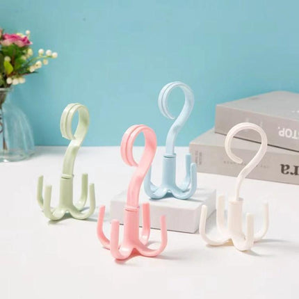 Rotatable Tie Belt Hook 360 Degree Rotation For Wardrobe - pastel rotating multi-hook organizer for belts, ties and accessories