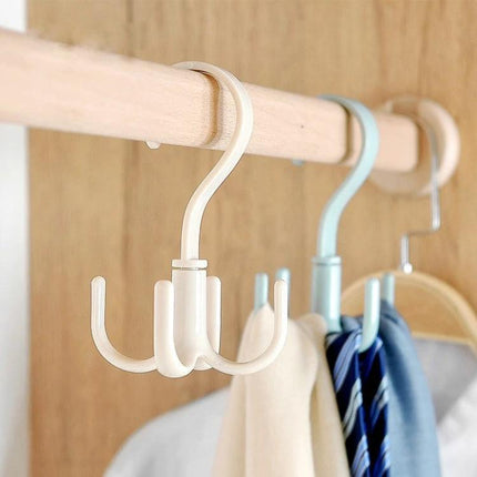Rotatable Tie Belt Hook 360 Degree Rotation For Wardrobe on closet rod holding belts and ties, 360° rotating thick hook organizer