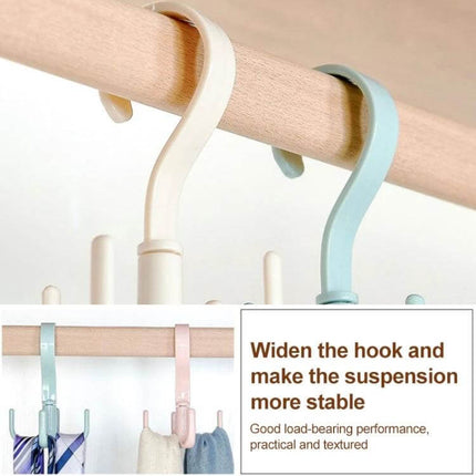Rotatable Tie Belt Hook 360 Degree Rotation For Wardrobe compact PS plastic 360° rotating hook organizing belts ties on closet rod