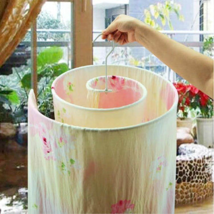 Round Balcony Spiral Drying Rack, 2.2m For Sheets And Duvet Covers hanging floral sheet on balcony wrought iron frame with wood connectors