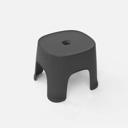 Row Stool for Bathroom and Living Use, Adult and Child Sizes - compact black PVC step stool for bathroom, sink reach and low seating, stackable design