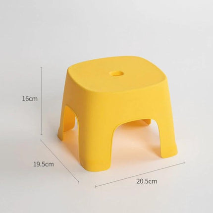 Row Stool for Bathroom and Living Use, Adult and Child Sizes - compact yellow PVC child size step stool 20.5×19.5×16cm, stackable bathroom and living use