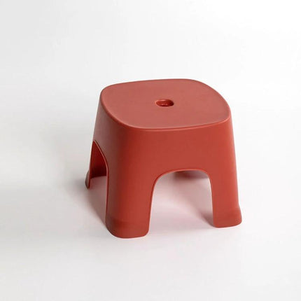 Row Stool for Bathroom and Living Use, Adult and Child Sizes - compact red PVC step stool, stackable, child and adult sizes, sink reach and low seat