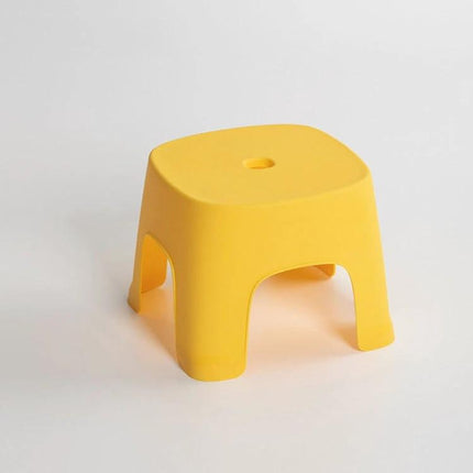 Row Stool for Bathroom and Living Use, Adult and Child Sizes - compact yellow PVC step stool for sink reach and low-seat, child and adult sizes, stackable