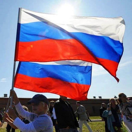 Russian Flag Polyester 150x90 Cm For Home Display And Events - polyester 150x90 cm flag being waved at an outdoor celebration