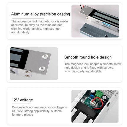 Magnetic Door Lock for Securing Wooden and Glass Doors compact aluminum alloy access control lock for wooden, glass, metal doors, 12V